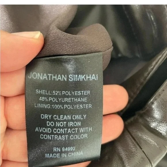 Jonathan Simkhai Tessa faux leather pants in dark mocha brown - Picture 13 of 13